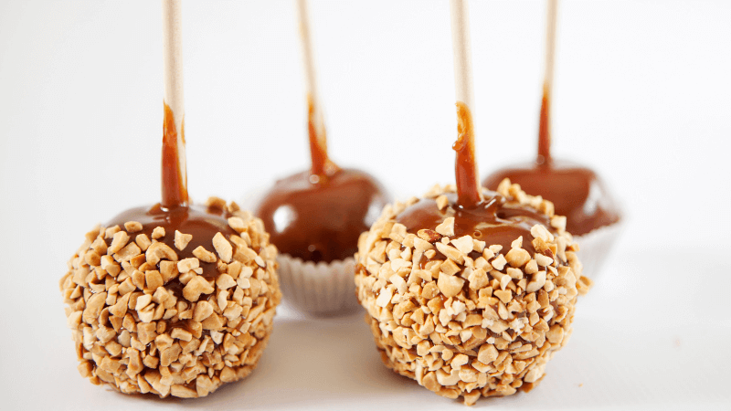 caramel coated candy apples