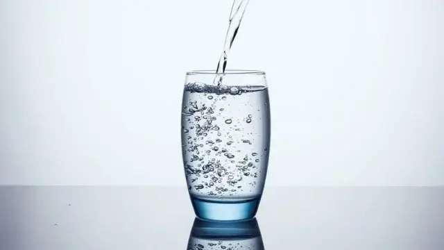 A tall glass of water