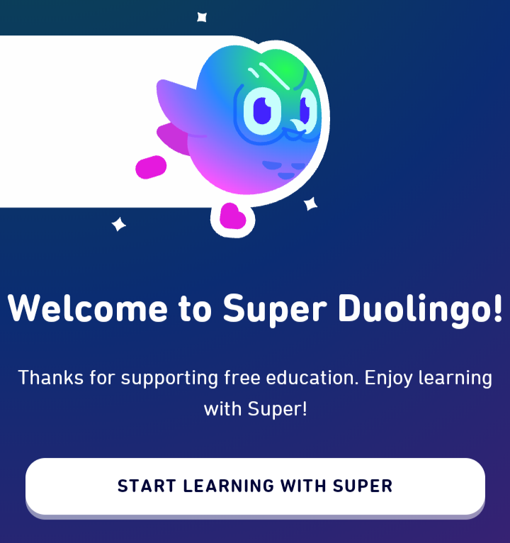 Duolingo welcome banner