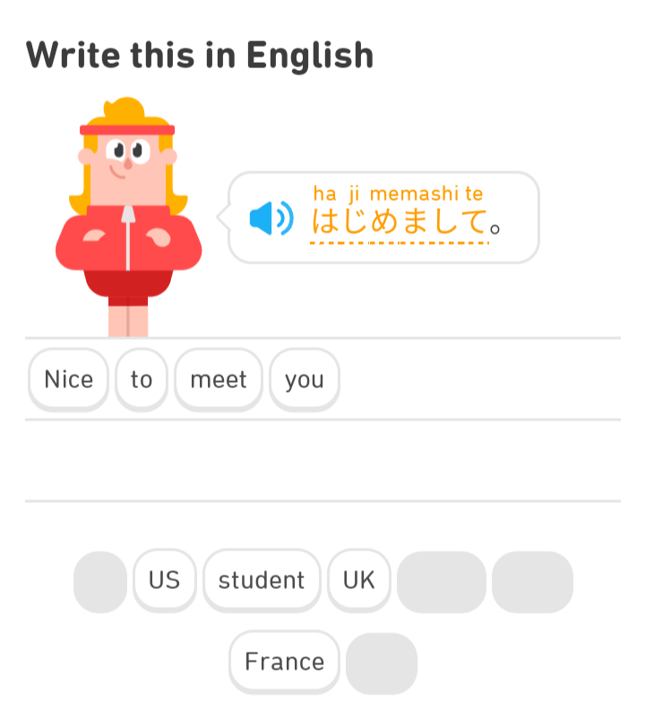 Duolingo french lesson