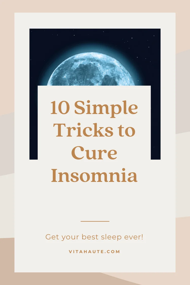 10 Simple Tricks to Cure Insomnia Pinterest pin