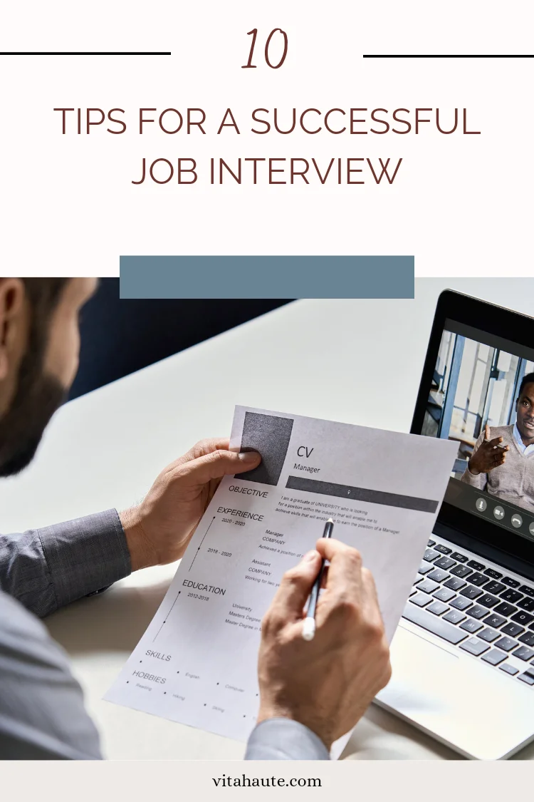 10 Tips for a Successful Job Interview Pinterest pin