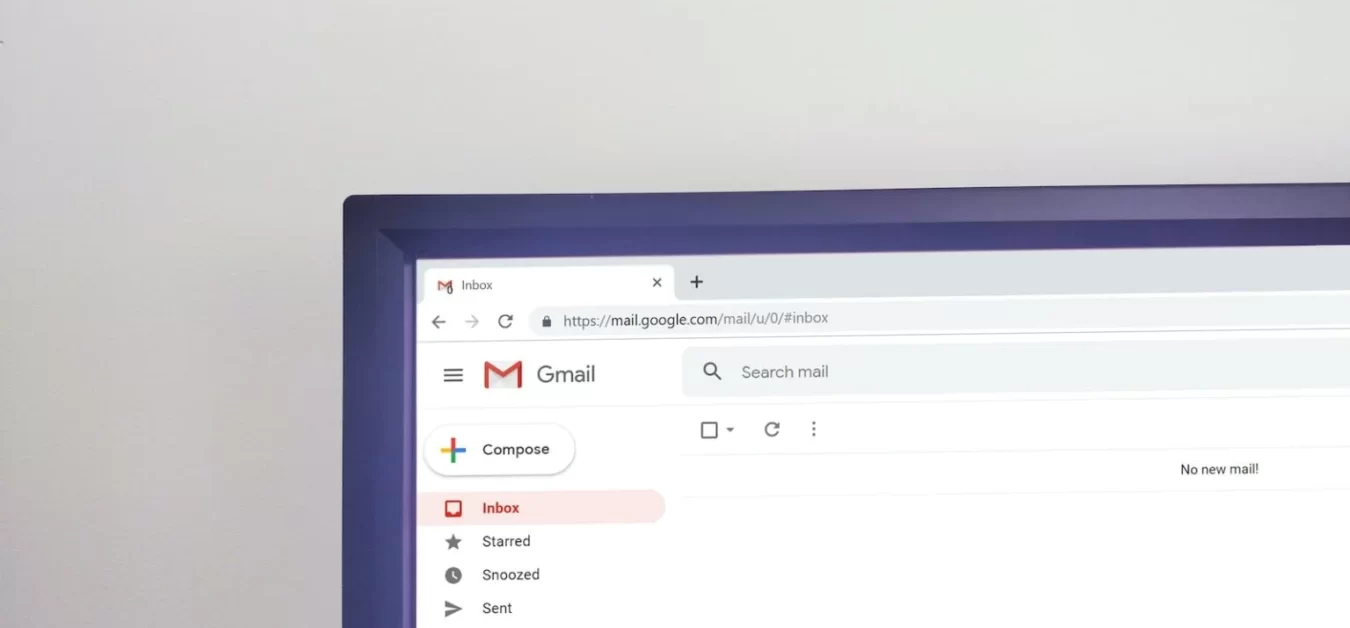 A Laptop displaying the Gmail interface with shortcuts