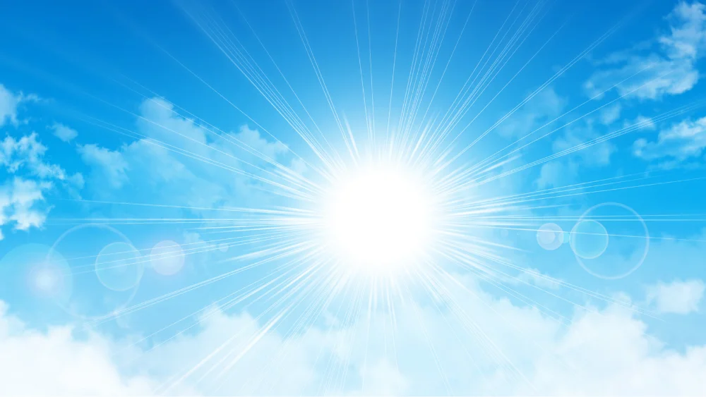 Photo of bright sunshine on a clear day