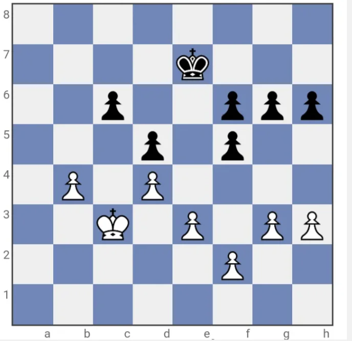 An example of a chess position after advancing the Pawn to break the opponent's Pawn structure