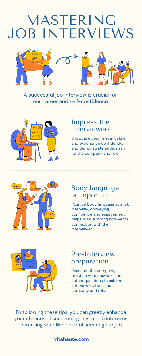A confident individual in professional attire engaging in a successful job interview, illustrating key strategies for mastering the art of job interviews