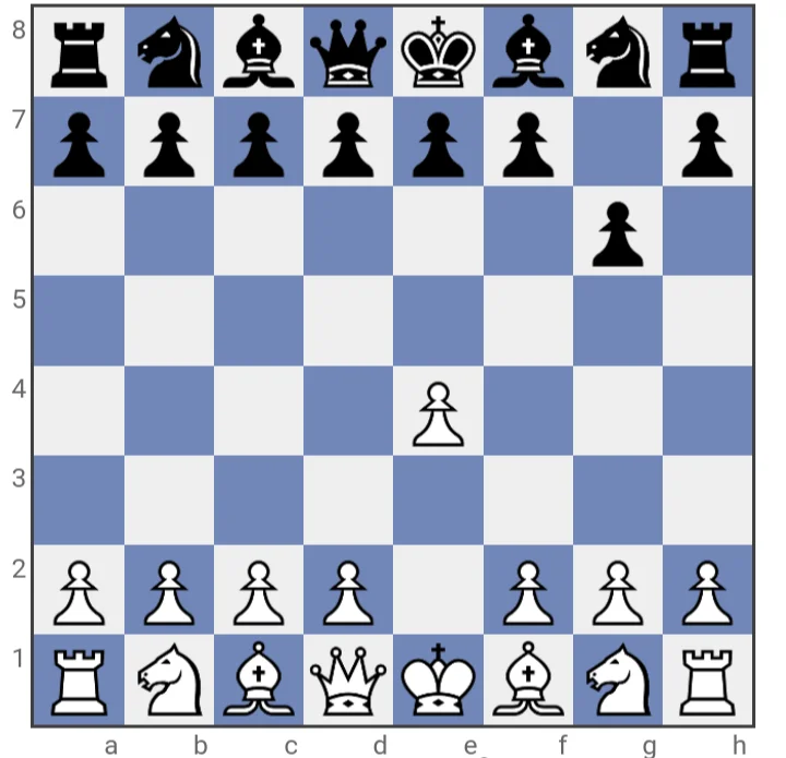 Black fianchettoes a bishop at g6, a strong opening move for black in chess