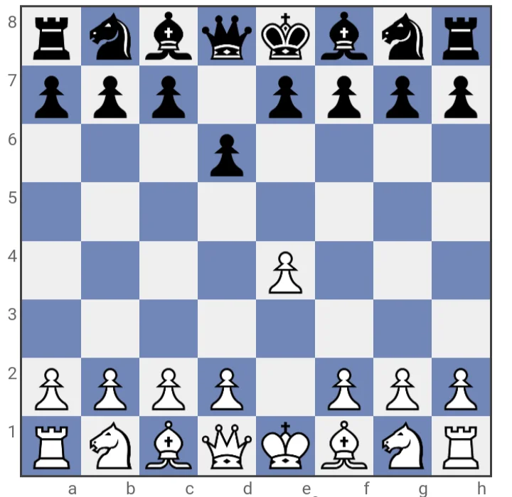 Black's pawn advances to d6