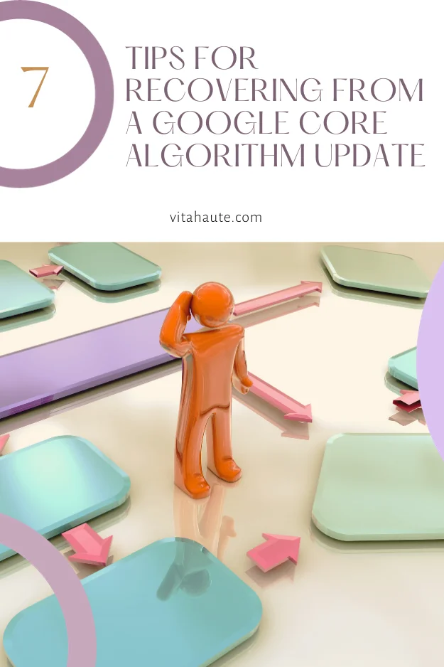 magnifying glass hovers over a Google logo with the text 'Core Algorithm Update,' symbolizing the need to examine and adapt to Google's latest algorithm changes in October 2023 for effective recovery
