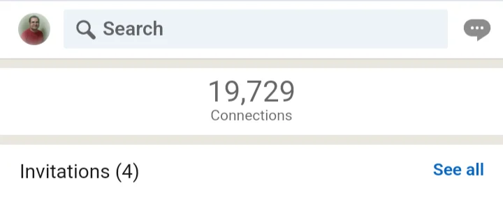 A screenshot of my LinkedIn profile showing over 18,000 connections
