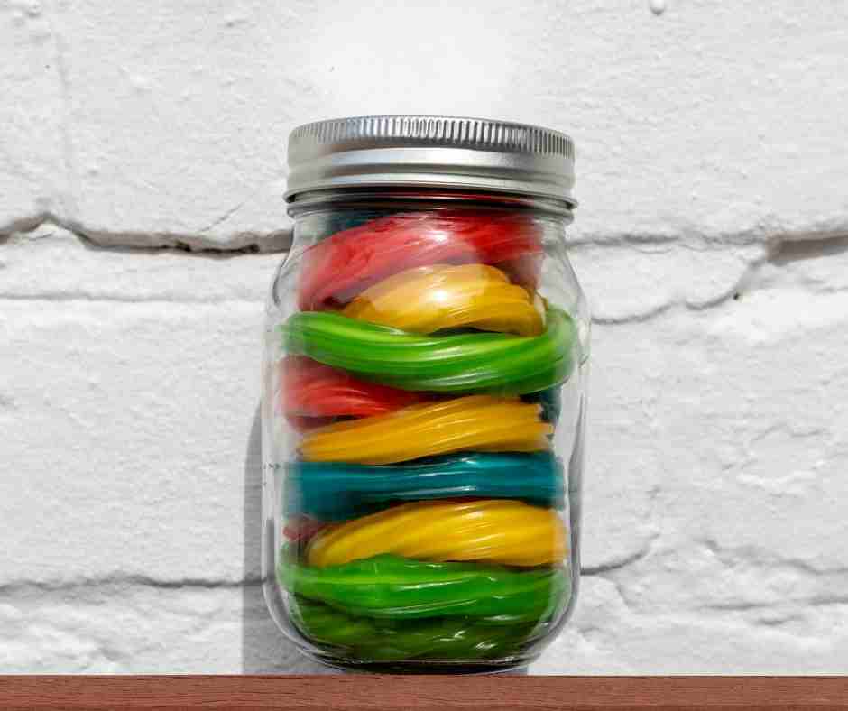 Candy stored in a mason jar