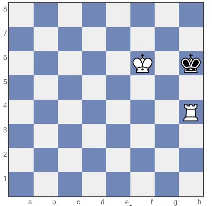 Chessboard showing the final confrontation on the last line, setting the stage for checkmate