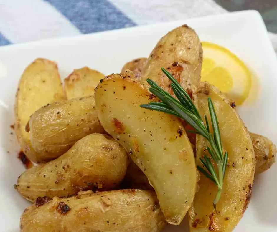 Greek Style potatoes on top of a kitchen table