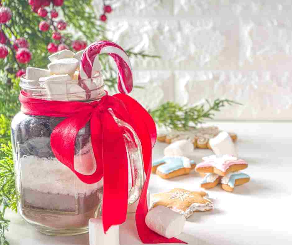 Mason jar used as a container for a gift