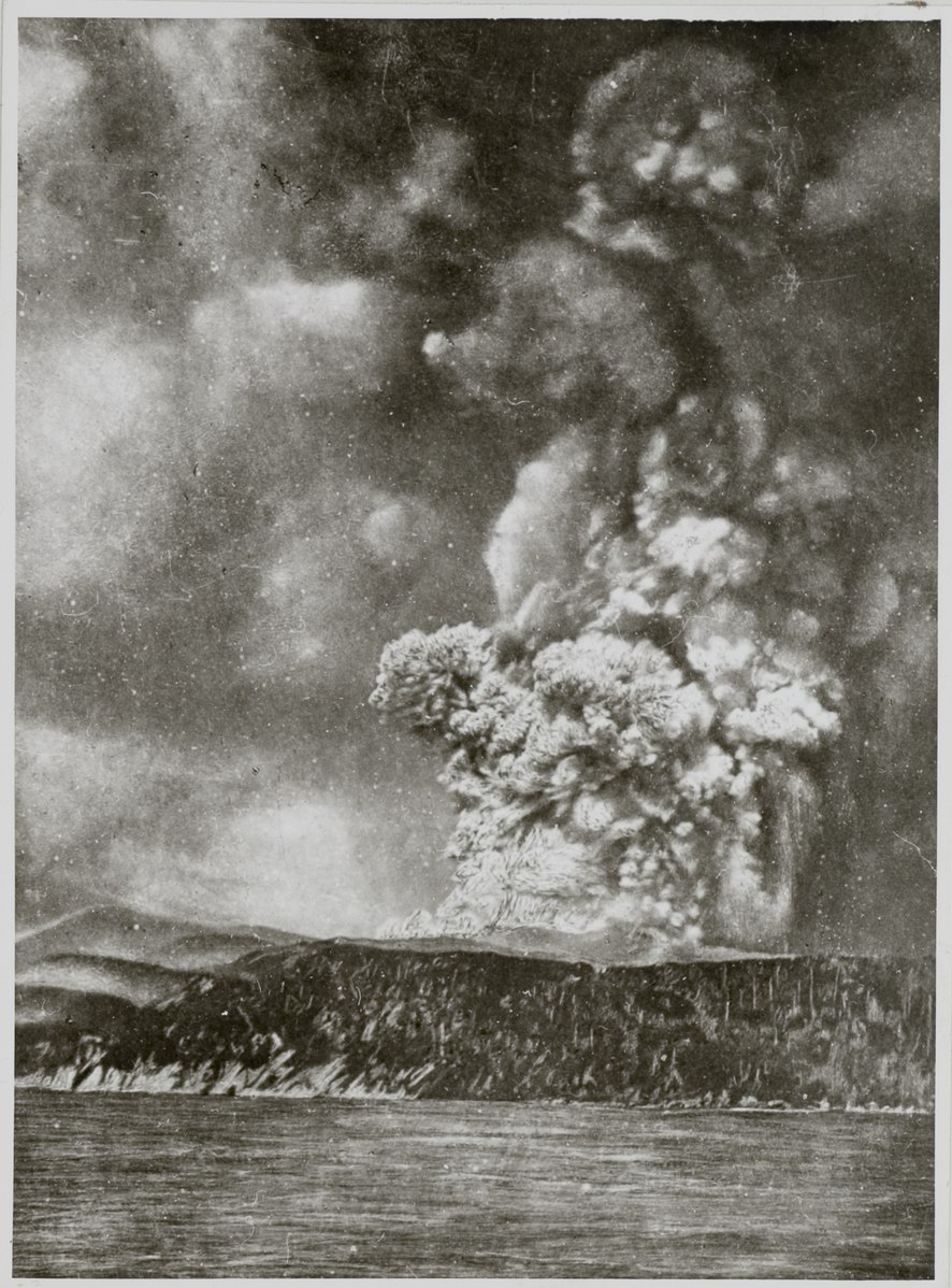 Photograph taken by an eyewitness of the Krakatoa eruption in 1883