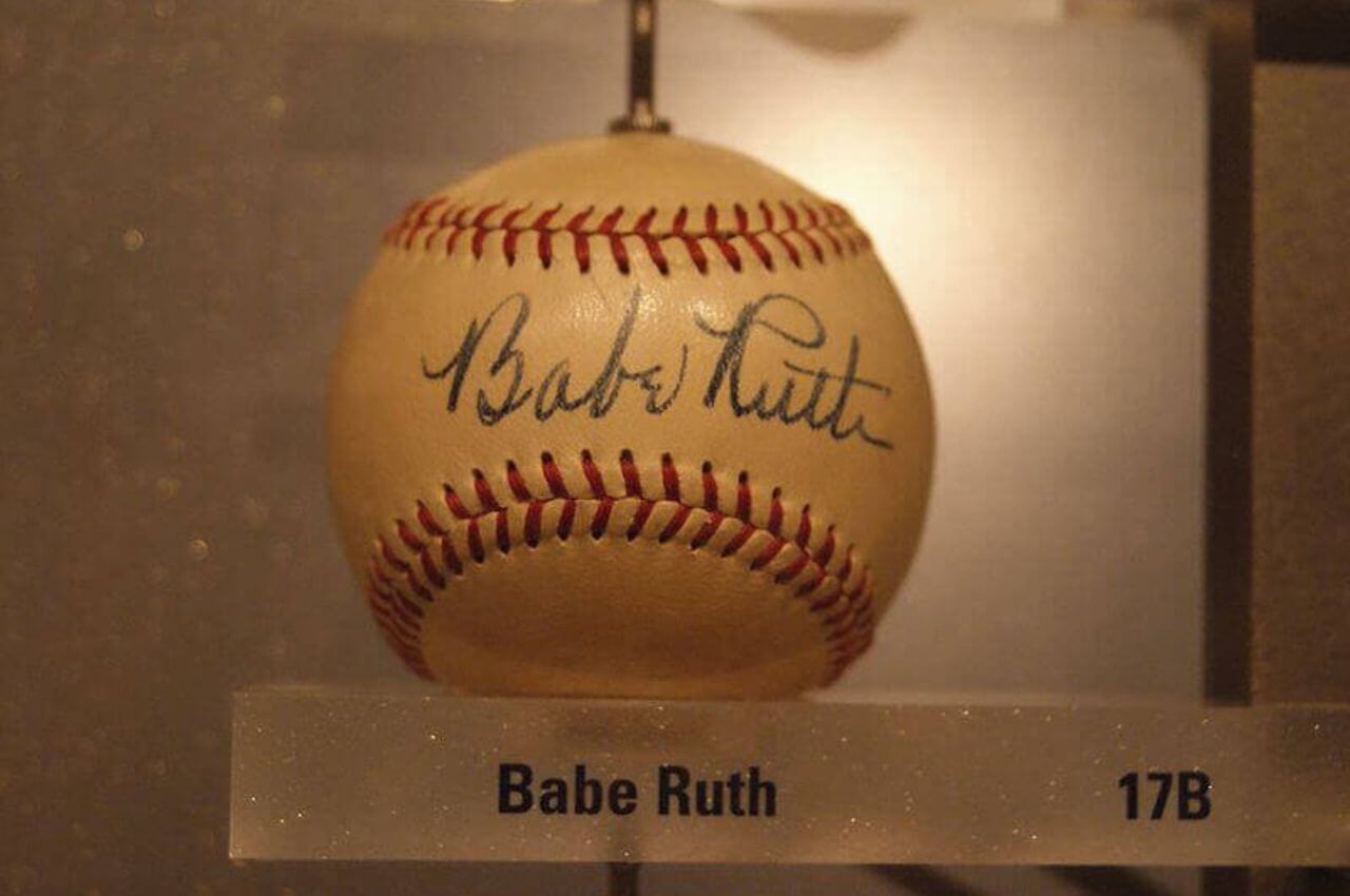 A Babe Ruth autographed baseball