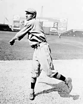 A picture of Babe Ruth pitching
