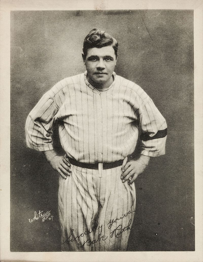 A portrait of Babe Ruth in 1920