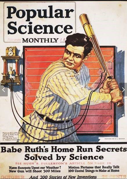 The magazine Popular science with Babe Ruth featured on the cover