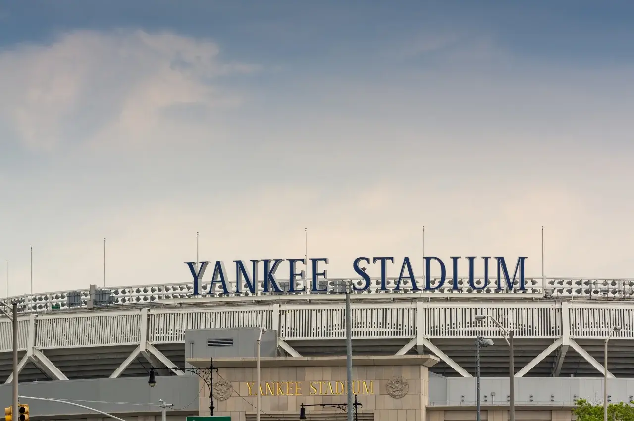 An aerial view of the original Yankee Stadium