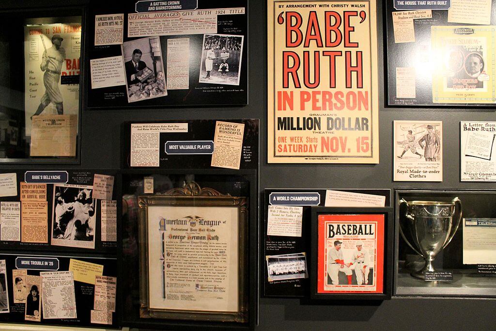 Babe Ruth Hall of Fame exhibit at the Baseball Hall of Fame in Cooperstown