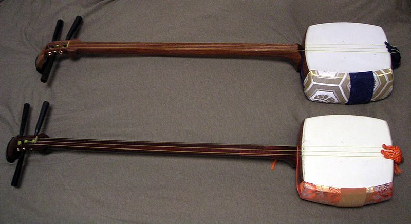 A shamisen musical instrument from Japan