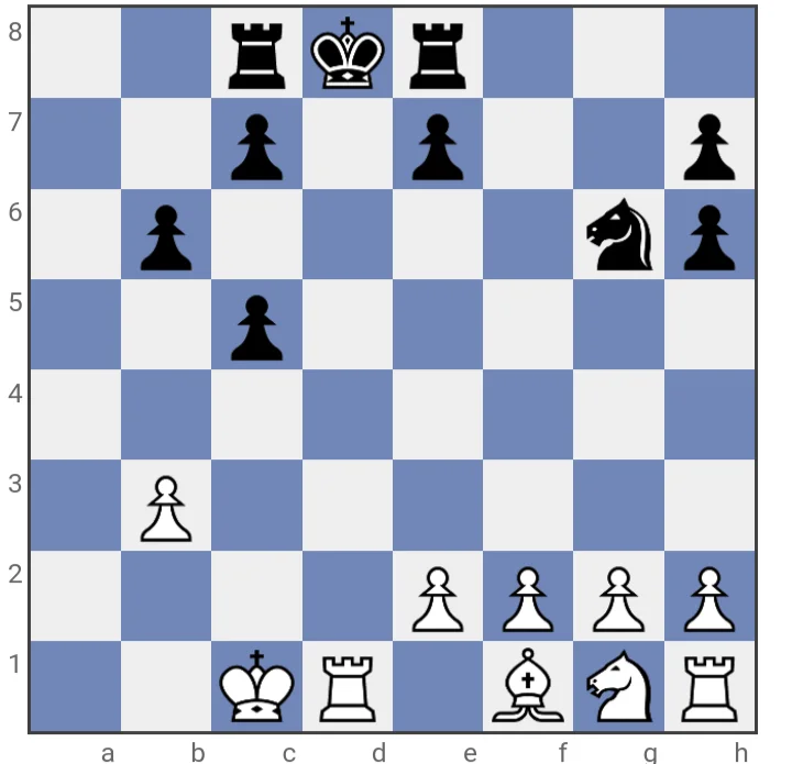 Chess position after a checkmate by castling