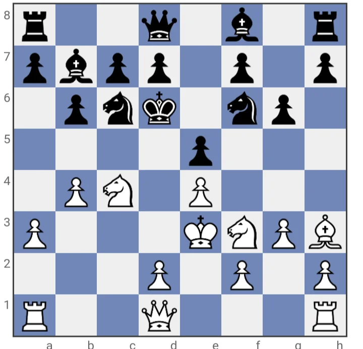 White checkmates black in the middle of the board