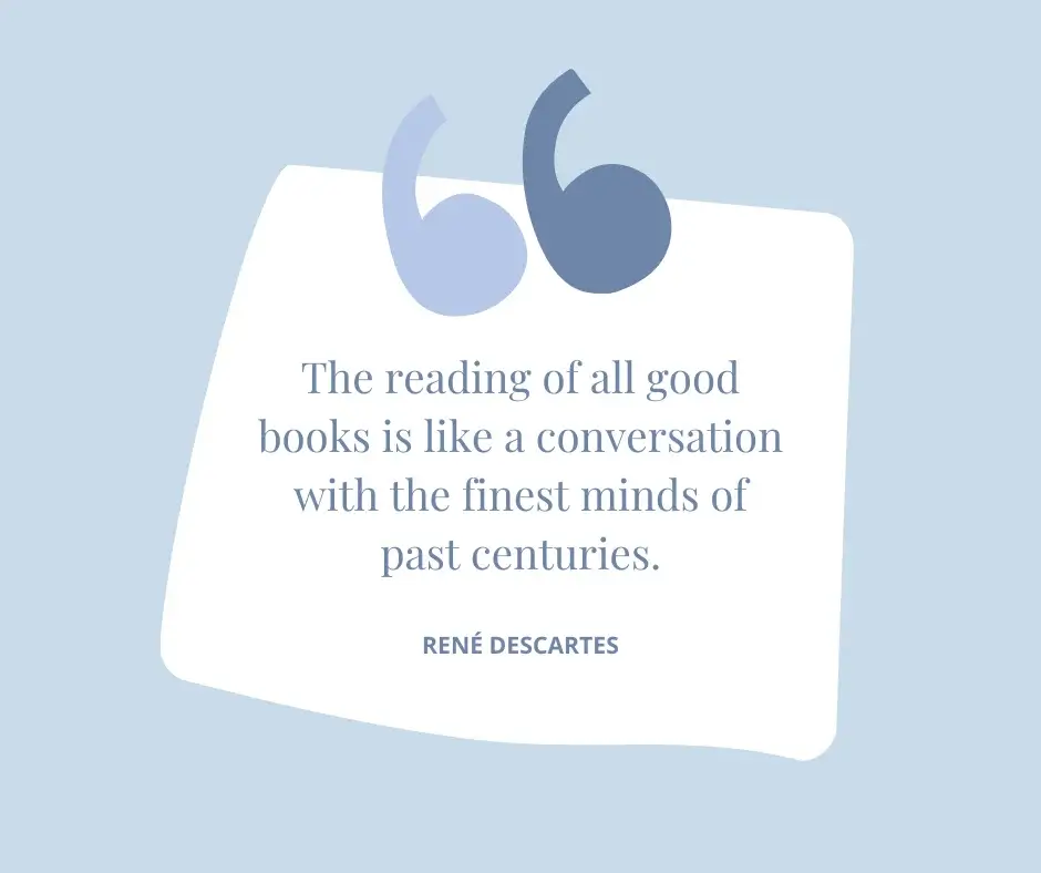 quote about books and reading descartes