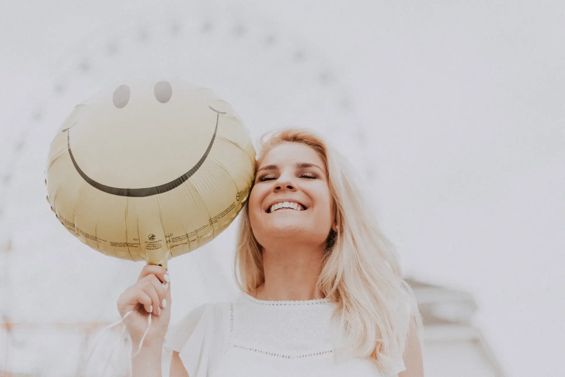 A woman smiling