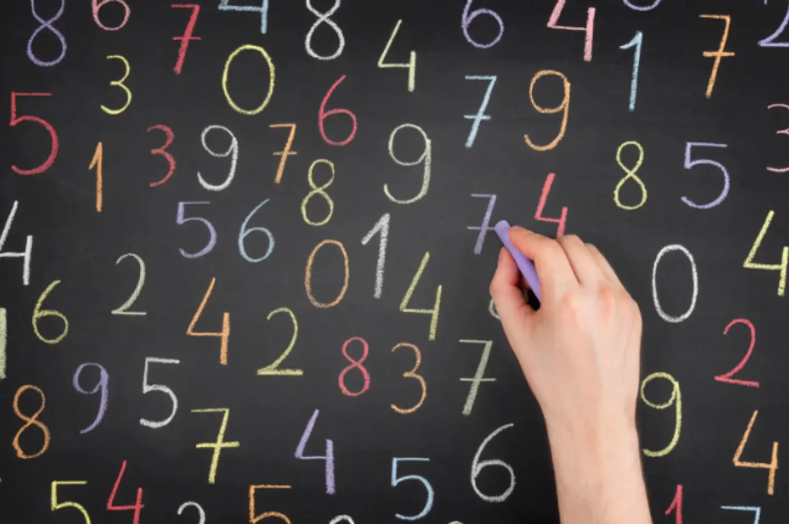 A bunch of random numbers on a blackboard