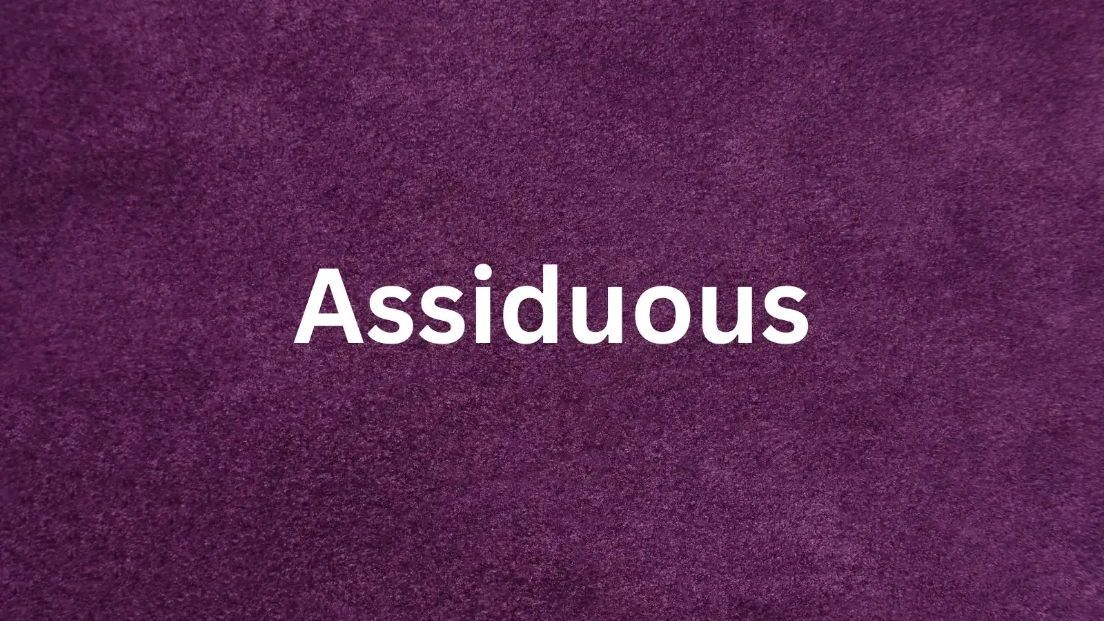 The word assiduous and its meaning