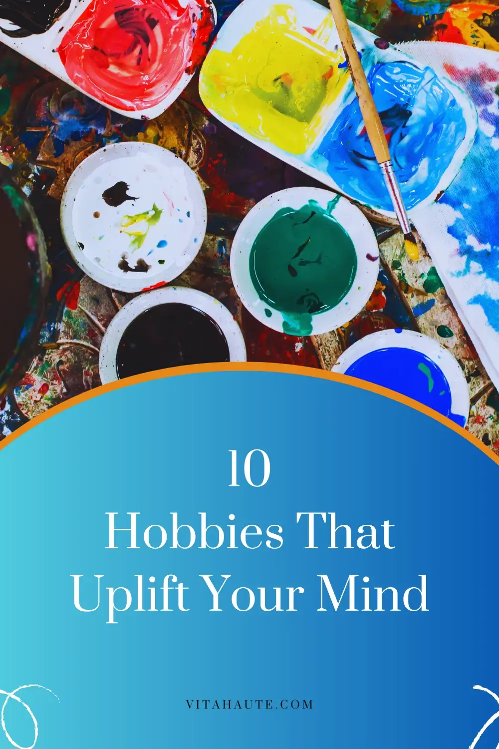 Assorted hobby supplies on a wooden table