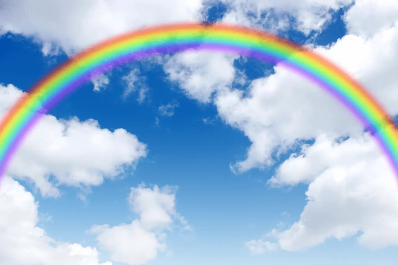 A rainbow in the sky