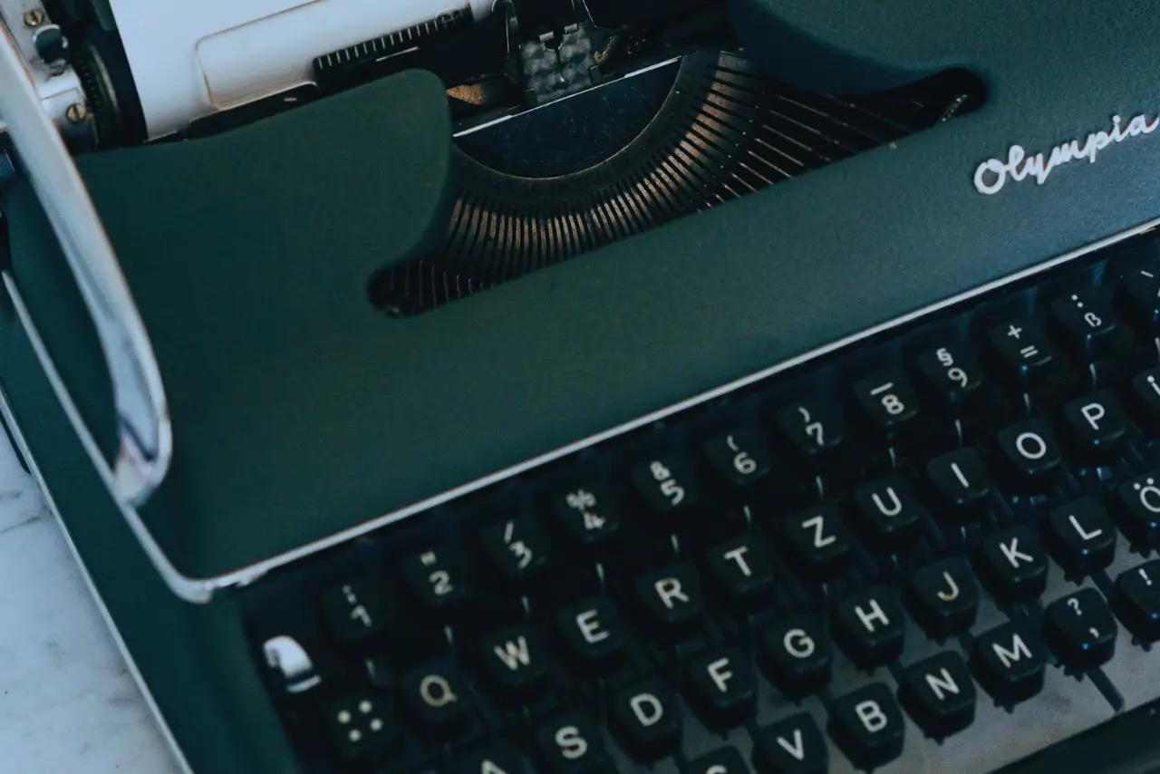 A typewriter on a table