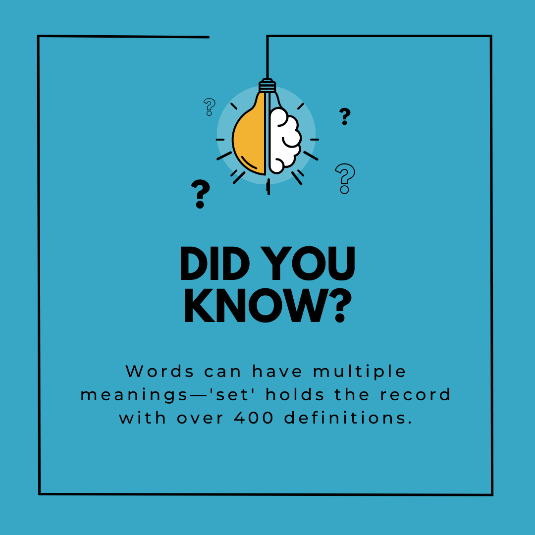 An interesting fact about the English word set