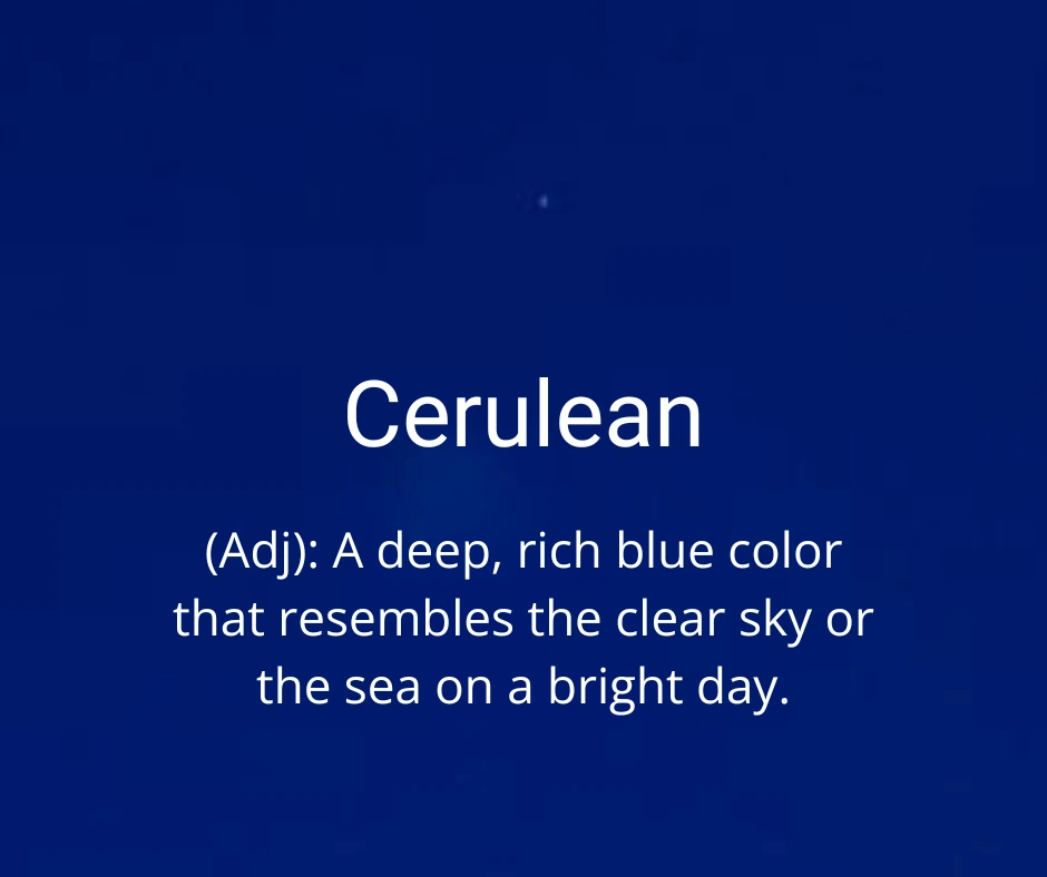 The word cerulean defined