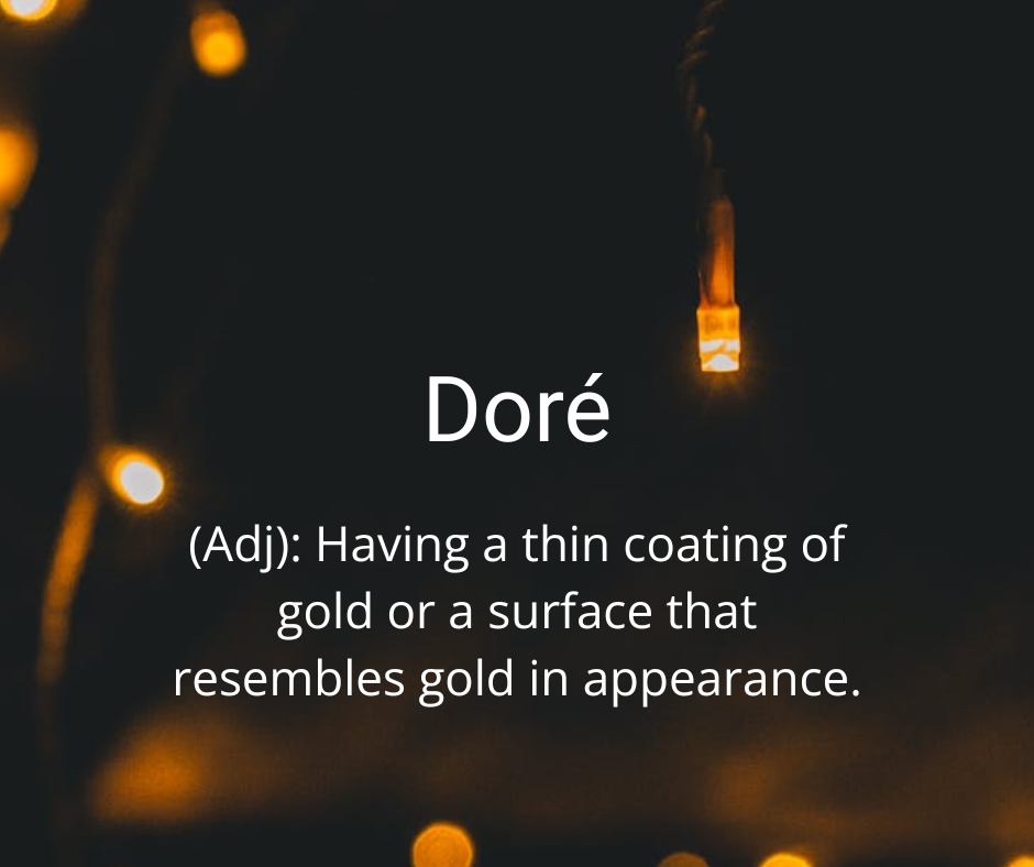 The word doré defined and photo of a gilded coin