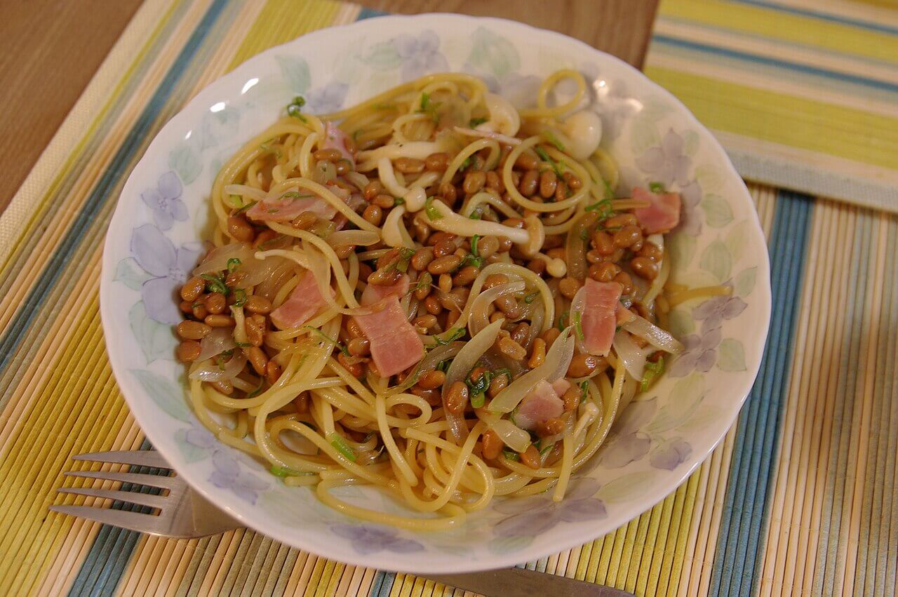 Natto spaghetti