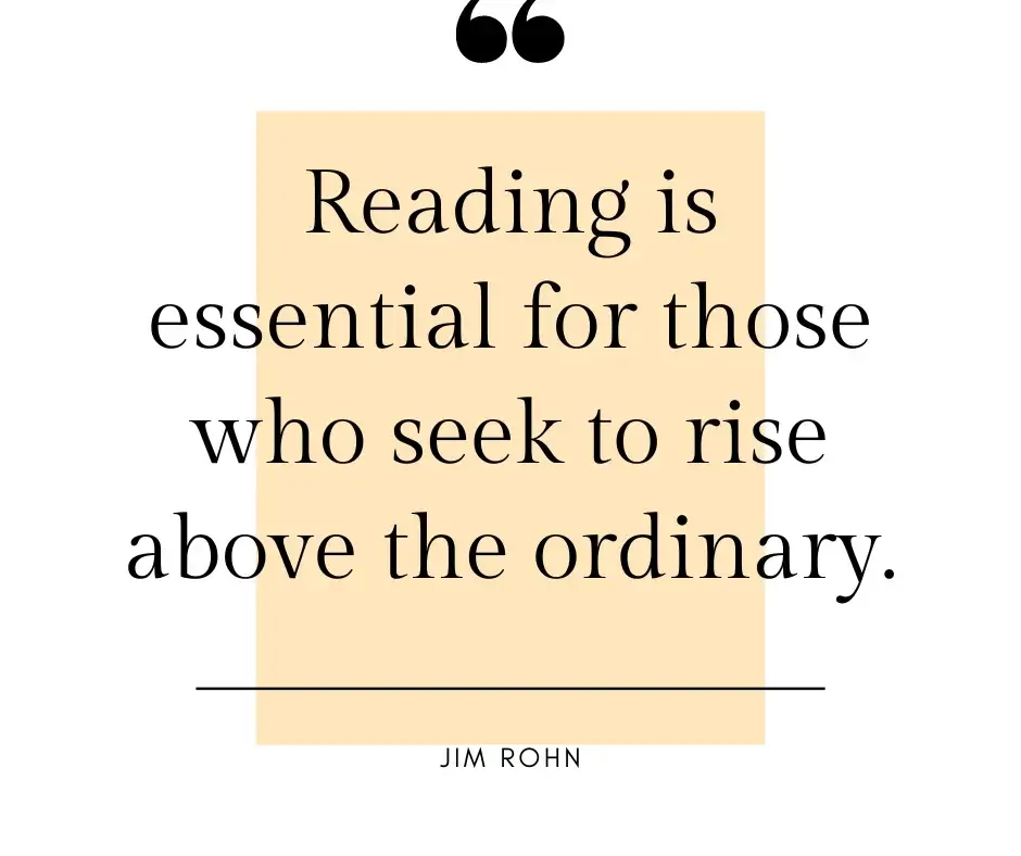 Statement about how reading elevates you beyond everyday life