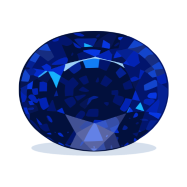 Blue sapphire gemstone with a deep brilliant shine