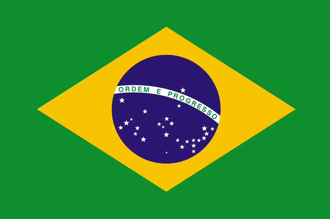 Brazilian flag, one of the main countries where Portuguese is spoken
