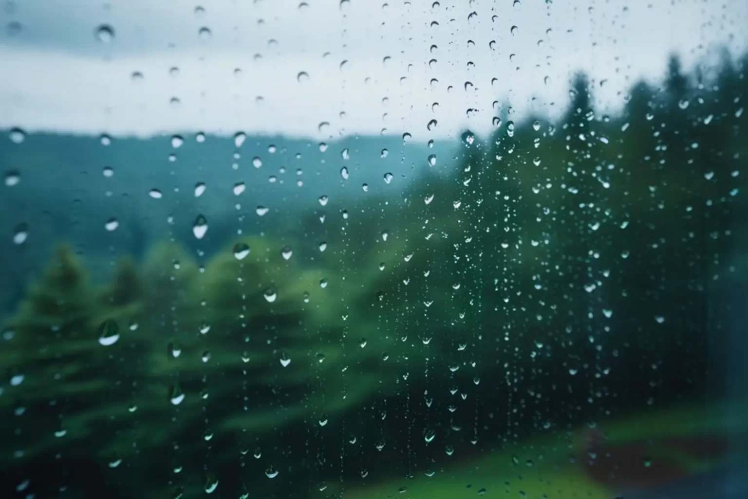 Rain falling outside a window symbolizing longing and missing someone