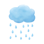 Raindrops falling during a rainstorm
