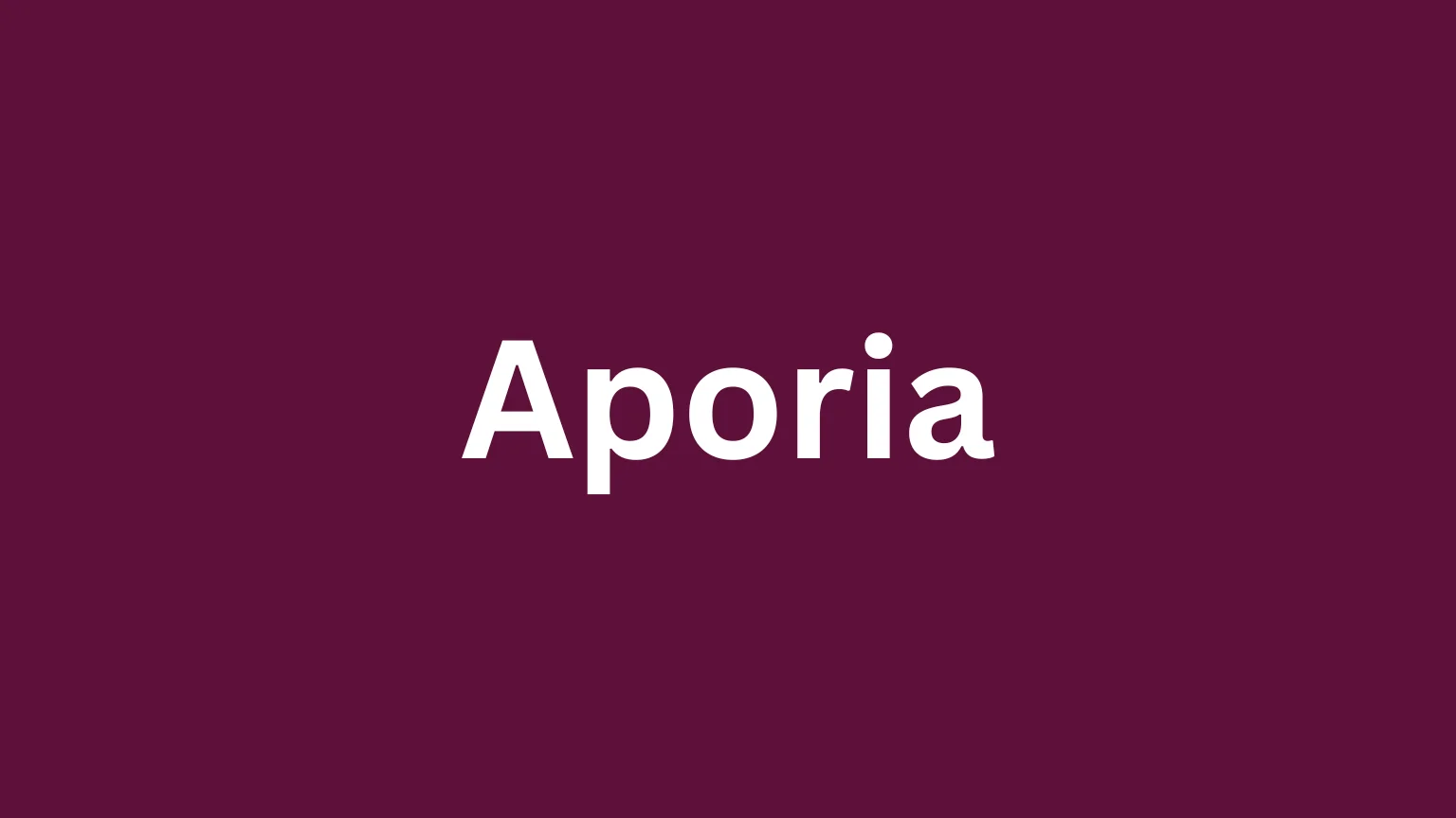 Rare English word aporia