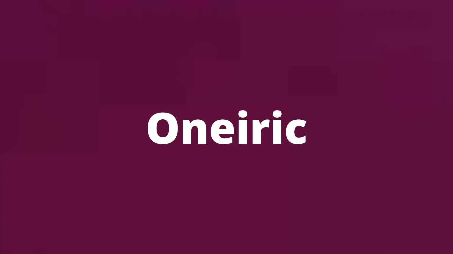 Rare English word oneiric