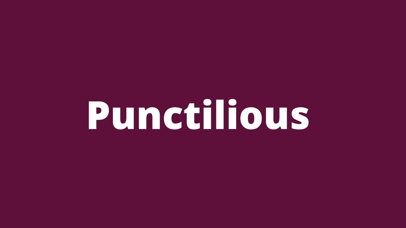 Rare English word punctilious