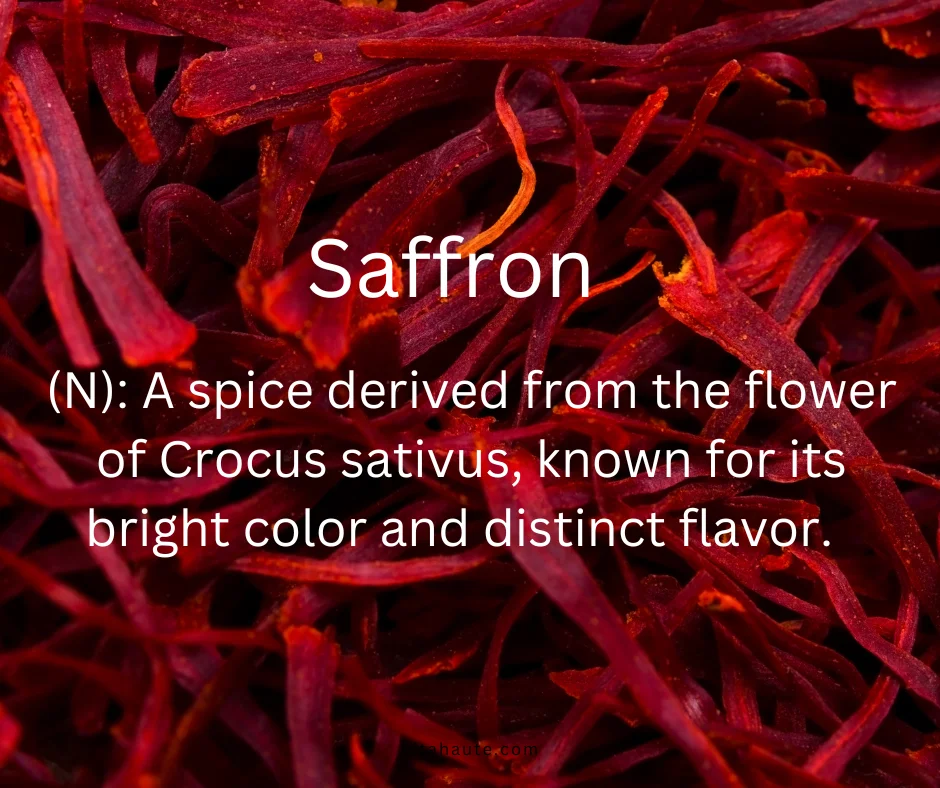 Saffron threads beside purple crocus flowers
