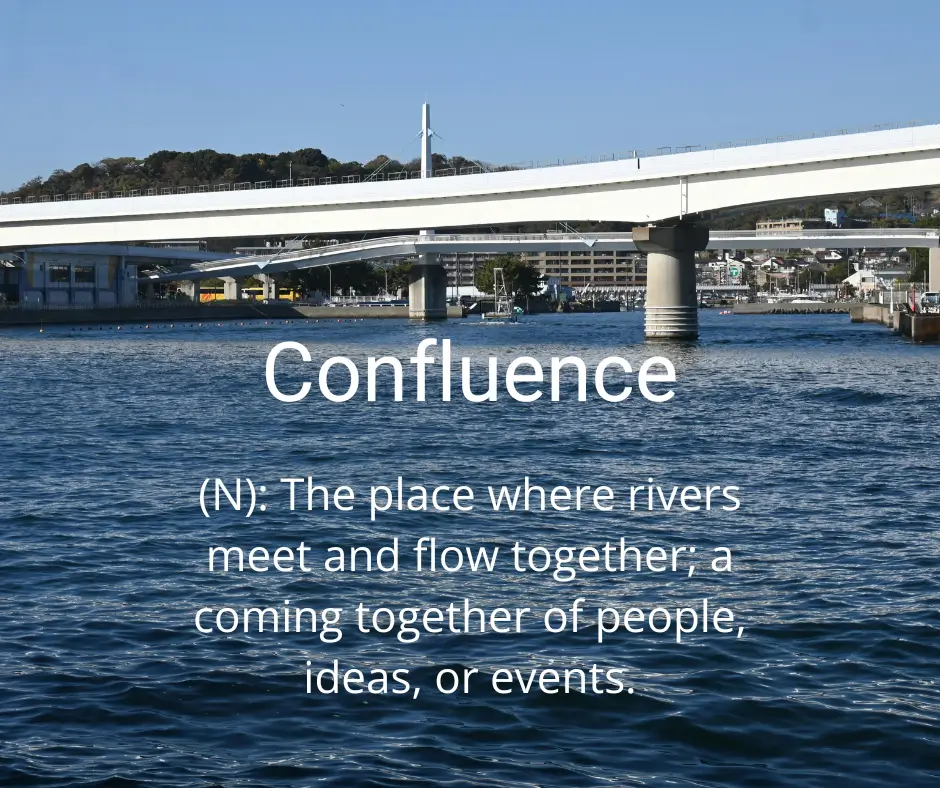 Two rivers joining together