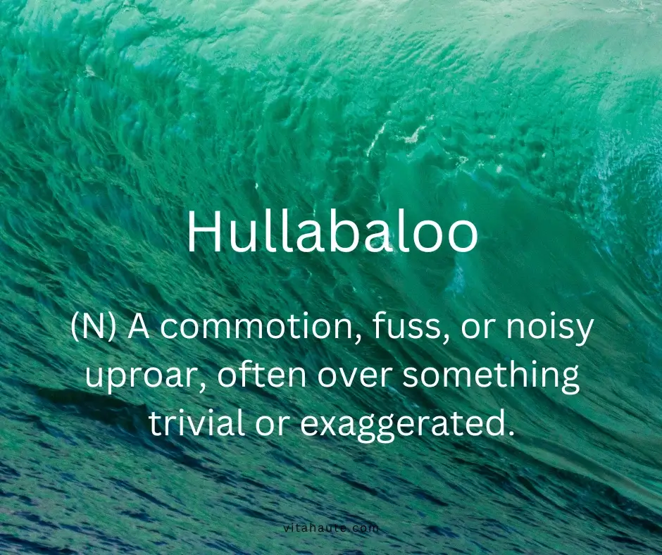 Hullabaloo displayed on a bright energetic background with dynamic design